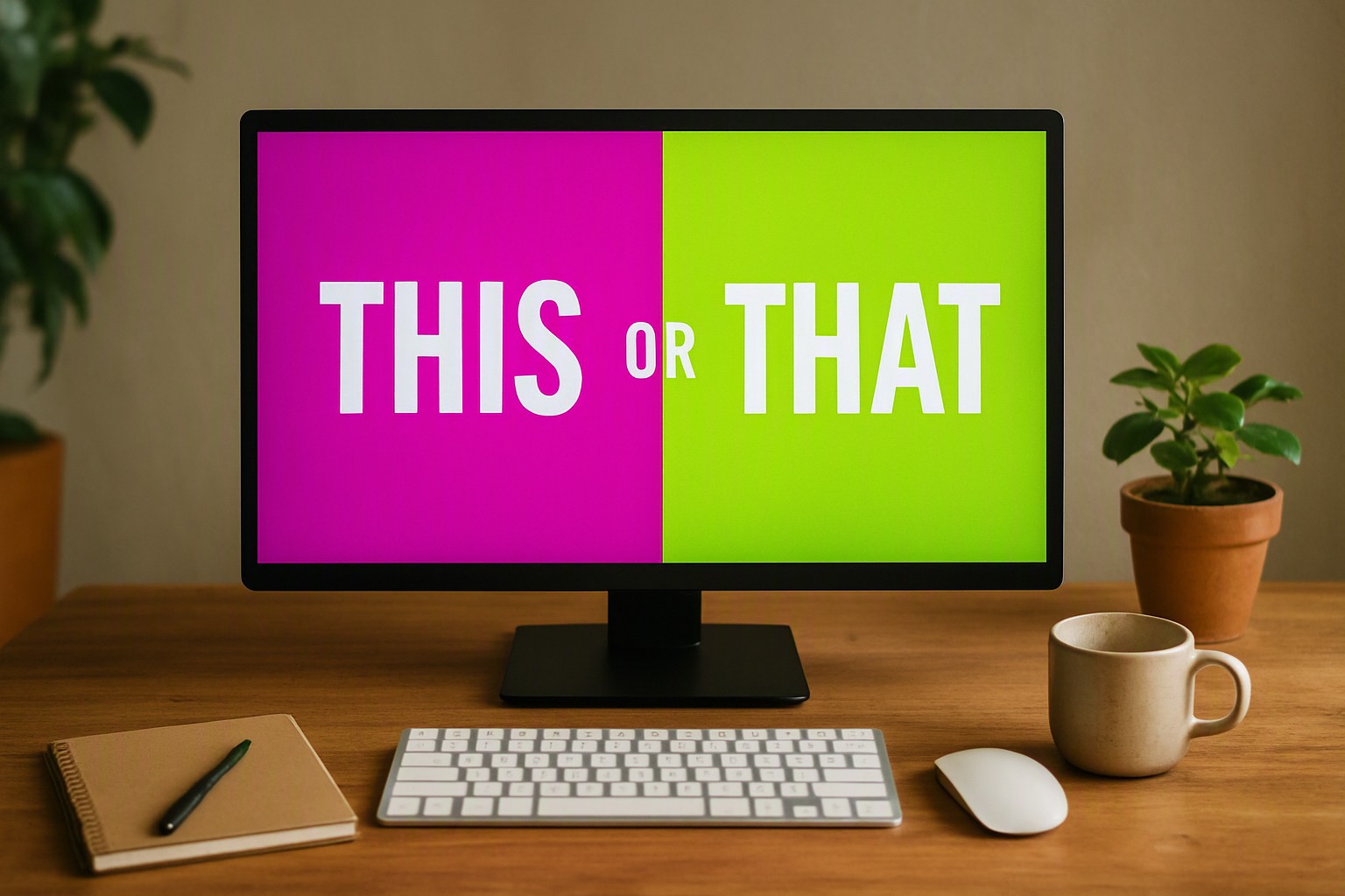 This or That: Neon Background Color Combinations