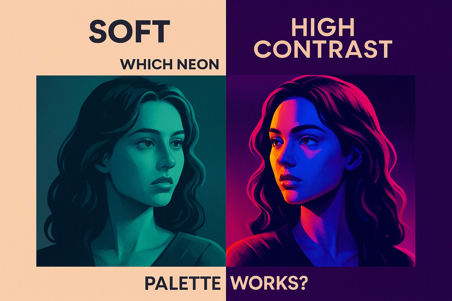 Soft or High Contrast: Which Neon Palette Works?