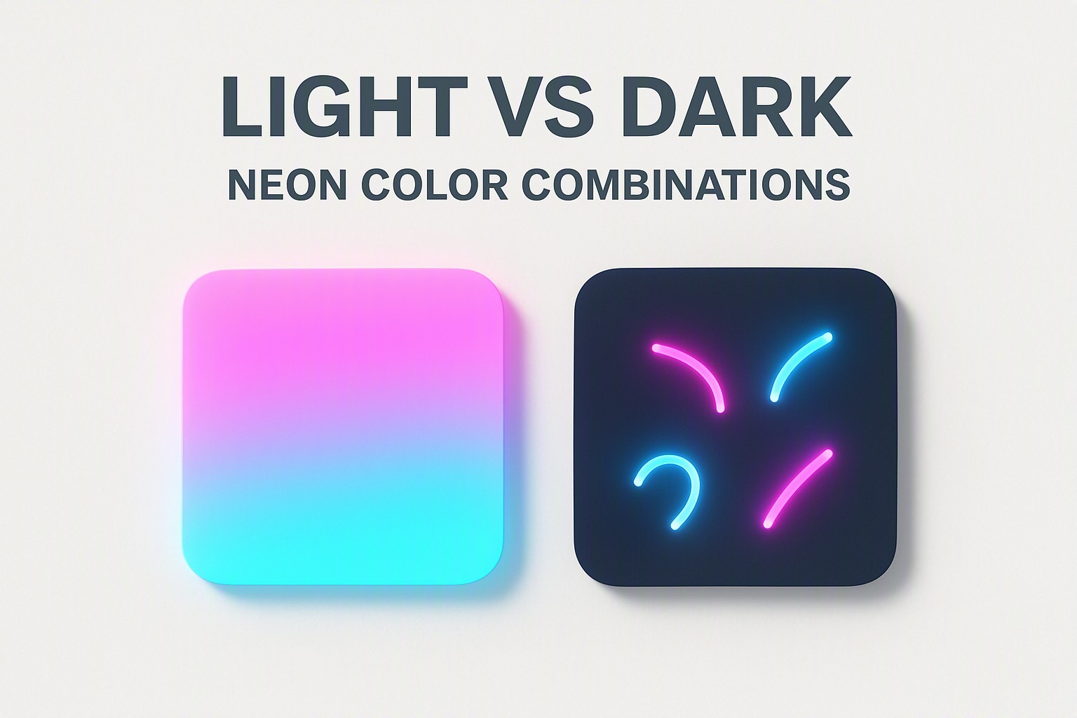 Light vs Dark Neon Color Combinations
