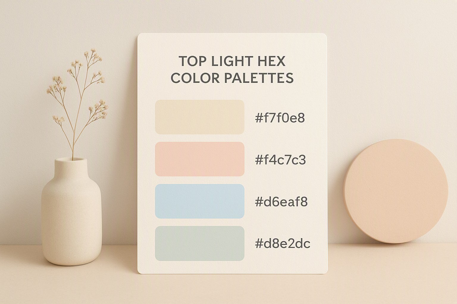 Top Light HEX Color Palettes for Modern Design